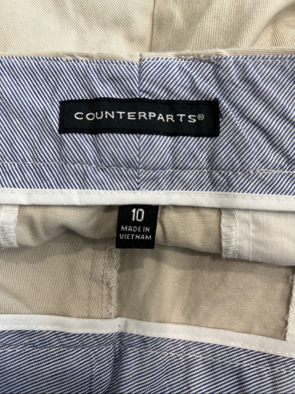 Counterparts Chino Khaki Beige 100% Cotton Shorts |Size 10 - Picture 2 of 8